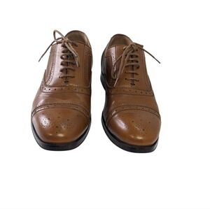 Perry Ellis Portfolio Oxford cognac business career began leather shoe size 11